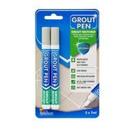 Rainbow Chalk Twin Pack Grout Pen - Designed For Restoring Tile Grout In Bathrooms & Kitchens (Light Grey)