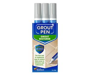 Rainbow Chalk Twin White Pen Pack Grout - Designed For Restoring Tile Grout Bathrooms & Kitchens (White)