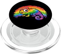 Rainbow chameleon. Reptile lovers PopSockets PopGrip for MagSafe