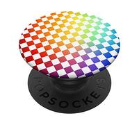 Rainbow checkers checkered Colors and white checker pattern PopSockets PopGrip: Swappable Grip for Phones & Tablets