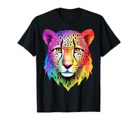 Rainbow Cheetah Face - Wildlife Safari Zookeeper Zoologist T-Shirt