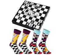 Rainbow Chess Socks - Gift for Chess Fans & Players - 2 Pairs of Chessboard Socks