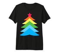 Rainbow Christmas Tree Pride LGBTQ Aesthetic Holiday Graphic Premium T-Shirt