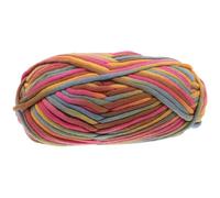 Rainbow Chunky Knitting Yarn for Beginners, Soft Cotton Nylon Craft | Vibrant Rainbow Hues, Colourful Core, DIY Projects and Crochet Practice, Blankets and Baskets