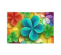 Rainbow Circle Shamrock Banner Party Decor Backdrop Flag Birthday Party Photography Background Decoration Banners and Signs Wall Decor Banner Parties Supplies Favors 71 x 47 Inch