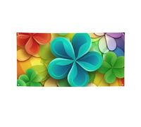 Rainbow Circle Shamrock Banner Party Decor Backdrop Flag Birthday Party Photography Background Decoration Banners and Signs Wall Decor Banner PartySupplies Favors 24 x 47 Inch