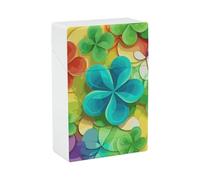 Rainbow Circle Shamrock Cigarette Case - Waterproof & Crush Proof Cigarette Holder Case for 20 King Size Cigarettes, Portable Pocket Size Travel Box for Men & Women