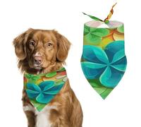 Rainbow Circle Shamrock Easter Dog Bandanas for Small Medium Large Dogs,Cat Dogs,Pet Scarf - Polyester Cute Bibs.Triangle Pet Scarf for Puppy Pet,Personalized Birthday/Party Fun Idea Gift