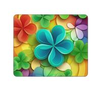 Rainbow Circle Shamrock Mouse Pads Custom Design, Waterproof Gaming Mousepad Washable Computer Mousepads with Non-Slip Rubber Base Square Mouse Mat for Laptop Office Home 10 x 12 inch