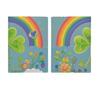 Rainbow Circle Shamrock Passport Protector Slim Passport Holder for Travel Essentials Compact Passport Sleeve Lightweight Wallet for Travel, style, 20.3x13.8cm