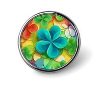 Rainbow Circle Shamrock Round Badge Cute Brooch Hats Jackets Decor Personalized Lapel Pin Clothing Jewelry Accessories for Wedding Party Gift
