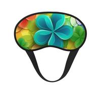 Rainbow Circle Shamrock Sleep Mask for Side Sleeper Soft Breathable Sleeping Eye Mask Blackout Silk Eye Sleep Shade Cover with Elastic Strap Night Blindfold for Women Men Travel Nap