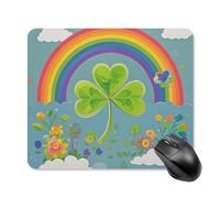 Rainbow Circle Shamrock Square Mouse Pad Portable Computer Mousepad with Non-Slip Rubber Base 25 * 30cm Ultra-Thin Gaming Mouse Mat for Computer Laptop Office Desk Accessories
