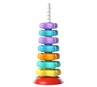 Rainbow Circle Stacker Early Educational Learning Toy Motor Skills Baby Sensory Spin Gears Stacking Rings Toy Problem Solving for Over 6 Months Old Babies (7 Tier)