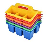 Rainbow Classroom Storage Set - Desk Storage Baskets | with Compartments for Pencils, Pens and Art Supplies | Colourful Trays for Schools, Homes and Offices