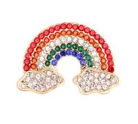 Rainbow Cloud Brooch Pin for Women Colorful Crystal Rhinestone Cartoon Corsage Lapel Pin Backpack Badge Hat Bag Decoration Accessories Christmas Party Decoration Jewelry Gifts