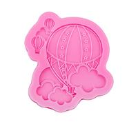 Rainbow Cloud Hot Air Balloon Silicone Mould Fondant Chocolate Baking DIY Clay Silicone Tool Small Round Cake Pan (C, One Size)