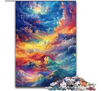 Rainbow Cloud Jigsaw Puzzles for Adults 1000 Jigsaws, Stress Reliever Staycation Kill Time Parent-child Interaction (size 26x38cm)