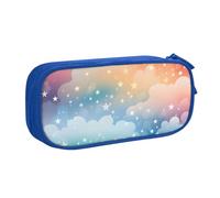 Rainbow Cloud Pencil Case for Boys Girls Galaxy Star Large Pen Bag Desk Stationery Organizer Pencil Pouch for School Office Zippered Makeup Bag