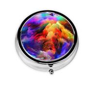 Rainbow Cloud Print Personalised Portable Pillbox with,Mini Pillbox Compact and Convenient Pill Organiser for Storing and Organising Pills