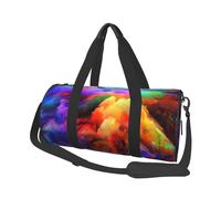 Rainbow Cloud Print Travel Duffel Bag, Foldable Gym Bag Overnight Weekend Bags for Women, Large Holdall Bag Cabin Bag for Sports and Travel