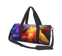 Rainbow Cloud Print Travel Duffel Bag, Foldable Gym Bag Overnight Weekend Bags for Women, Large Holdall Bag Cabin Bag for Sports and Travel