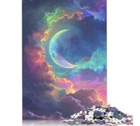 Rainbow Clouds And Moon 1000 Pieces Puzzles for Adults & Teenager Teenager Man Woman Gift 1000pcs (75x50cm)
