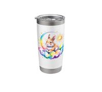Rainbow Clouds Bunny Rabbit Bunnies Rabbits Stainless Steel Insulated Tumbler