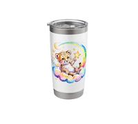Rainbow Clouds Cheetah Cub Cheetahs Stainless Steel Insulated Tumbler