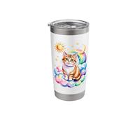 Rainbow Clouds Munchkin Cat Sausage Cat Stainless Steel Insulated Tumbler