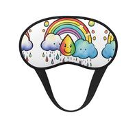 Rainbow Clouds Raindrop 1 Blocking Light Mask Sleep Aid, Comfortable Blackout Sleep Mask for Travel Yoga, Soft Eye Cover