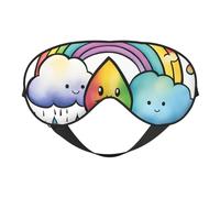 Rainbow Clouds Raindrop 1 Print Comfortable Eye Mask Full Coverage Lightweight Men Women Outdoor Travel Relaxation