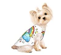 Rainbow Clouds Raindrop 1 Print Dog Shirt Summer Pet T-Shirts Stretchy Cats Dogs Tee Shirt Sleeveless Tank Top Dog Vest
