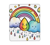 Rainbow Clouds Raindrop 1 print Mouse Pad with Stitched Edges, Premium-Textured Mouse Mat Pad, Non-Slip Rubber Base Mousepad for Gaming Laptop Computer