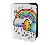 Rainbow Clouds Raindrop 1 print Passport Cover, Passport Holder Cover Wallet Passport Wallet Case for Cards and Documents