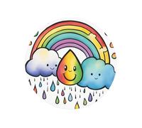 Rainbow Clouds Raindrop 1 Print Strong Refrigerator Magnets Decor Fridge Magnets,For Kitchen Whiteboard Office Locker