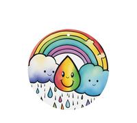 Rainbow Clouds Raindrop 1 Round Fragrance Cards Set, Lavender Hanging Air Freshener For Car Home Decor, 10 Or 24 Pcs