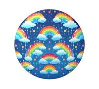 Rainbow Clouds Raindrop Custom Pins 5 PCS, Personalized Photo Buttons, Metal Pinback Button Badges for Backpacks, Hats, Funny Backpack Pins Aesthetic Lapel Badge Pins Gifts for Men Women, One Size
