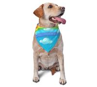 Rainbow Clouds Raindrop Dog Bandana Pet Scarf Accessories for Small Medium Dogs Cats Photo Prop, Triangle Pet Bandanas Adjustable Puppy Bib Washable Dog Kerchief Puppy Neckerchief