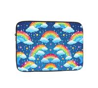 Rainbow Clouds Raindrop Laptop Case 15 inch, TSA Laptop Sleeve Shockproof Protective Notebook Case Water Resistant Computer Carrying Cover Briefcase Handbags Men Women Computer Bag
