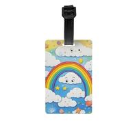 Rainbow Clouds Raindrop Luggage Tags for Suitcases Durable ID Tags Bag Tags for Easy Bag Recognition Travel Essentials