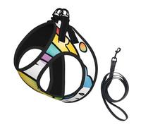Rainbow Clouds Raindrop Print Dog Harness,Pet Leash Vest For Small To Medium Dogs,Perfect For Outdoor Adventures