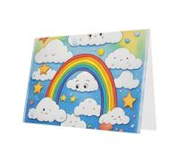 Rainbow Clouds Raindrop Print Greeting card Blank card with envelope,Unique Designs for Festivals Invitations