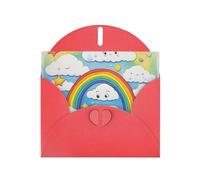 Rainbow Clouds Raindrop Print Greeting card Blank card with envelope,Unique Designs for Festivals Invitations
