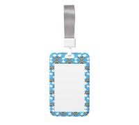 Rainbow Clouds Raindrop Print Id Card Holder,Badge Holder with Lanyard,Work Pass Protector for Office Staff School Nurse