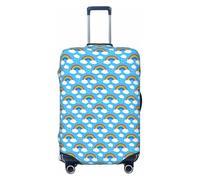 Rainbow Clouds Raindrop Print Suitcase Cover,Suitable for Luggage Sizes of 18 to 32 in (46 to 82 Cm)