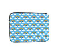 Rainbow Clouds Raindrop Printed Laptop Bag, 12 inch Laptop Sleeve, Suitable for Travel and Business Trips
