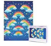 Rainbow Clouds Raindrop Puzzle for Adults 500 Pieces Personalized Jigsaw Puzzles from Photos, Challenging Puzzle Perfect for Game Nights, Wooden Puzzles Gift for Holiday Birthday