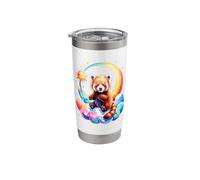 Rainbow Clouds Red Panda Bear Pandas Stainless Steel Insulated Tumbler