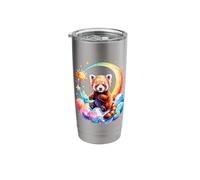 Rainbow Clouds Red Panda Bear Pandas Stainless Steel Insulated Tumbler